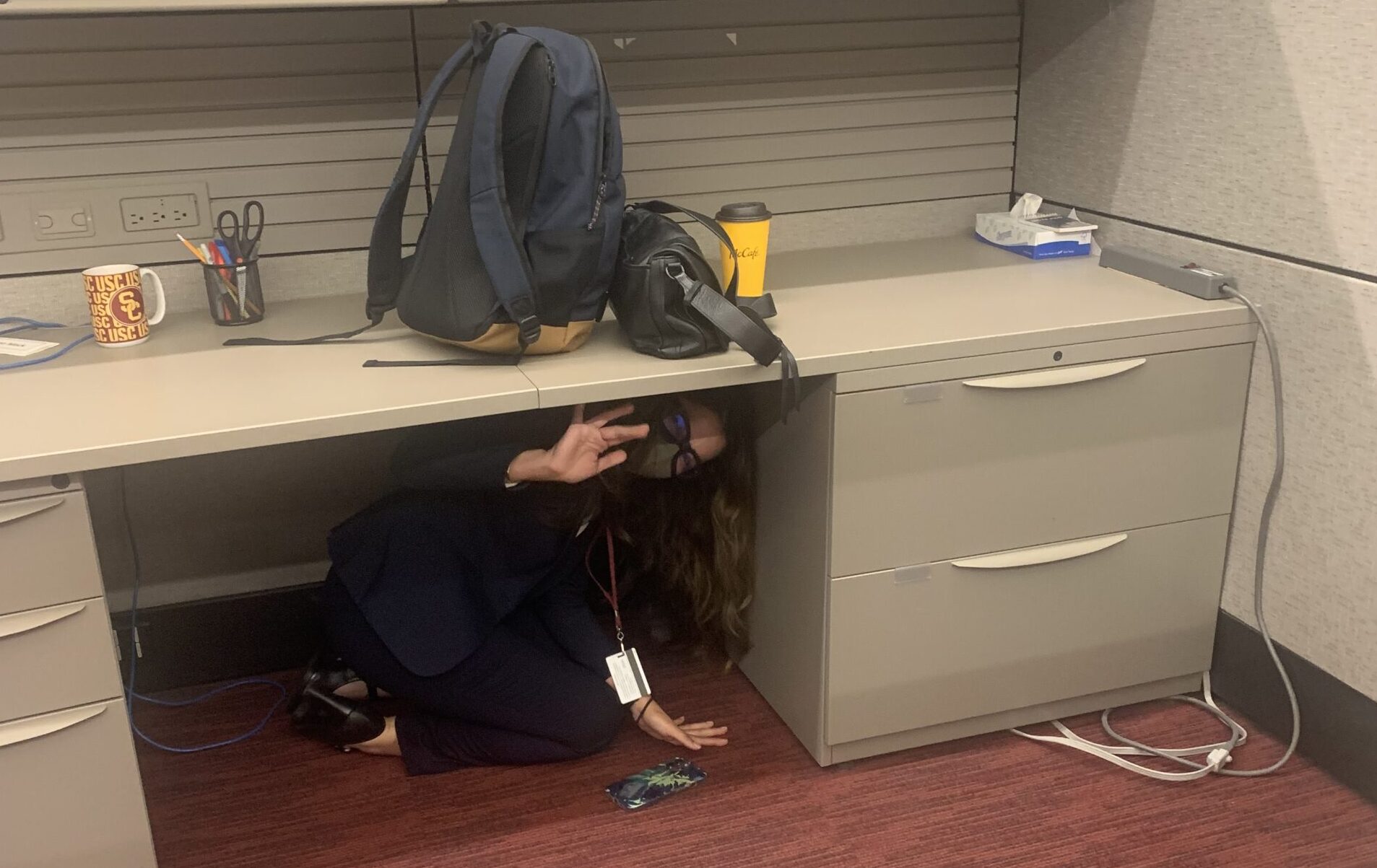 employee under the table