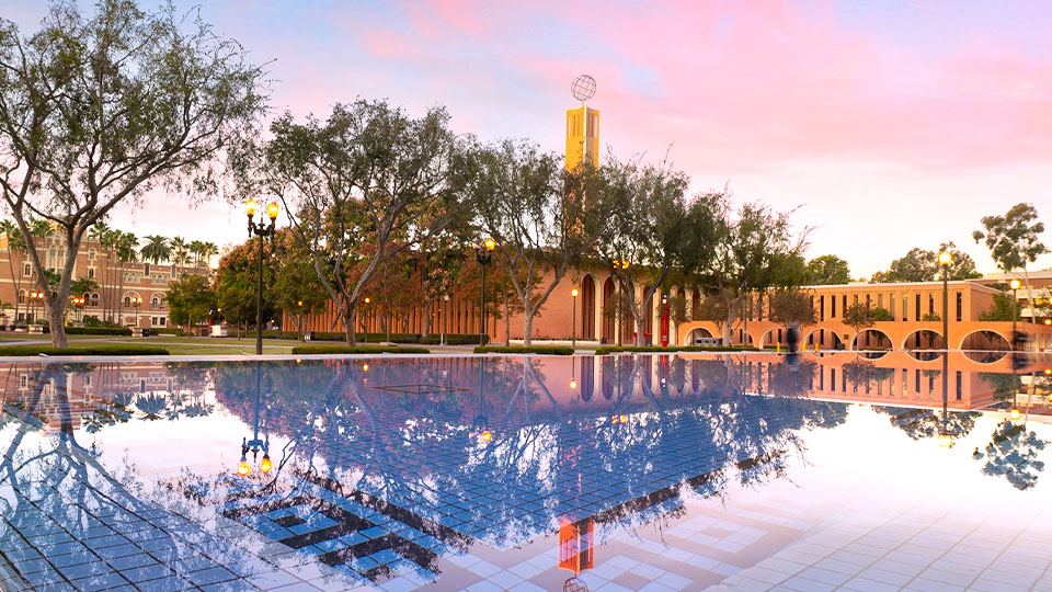 USC Leavey Library Reflecting Pool