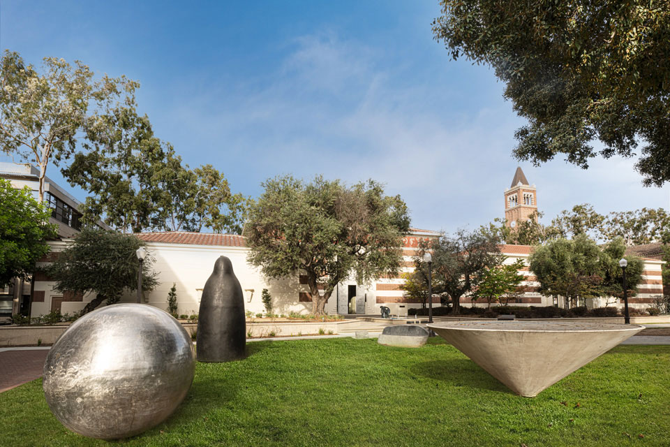 Sculpture garden outside the USC Fisher Museum of Art